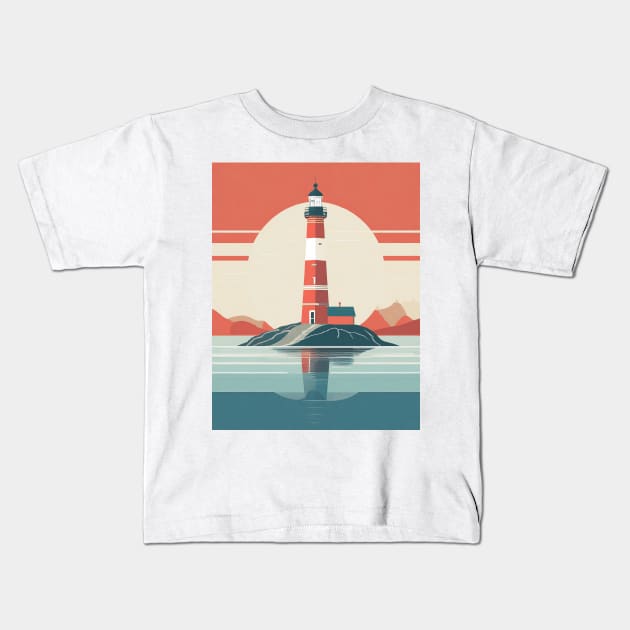 Lighthouse Art Print Kids T-Shirt by POD24